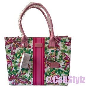 🩷 MSRP $245 NWT! Trina Turk Extra Large Weekender Butterfly Tote